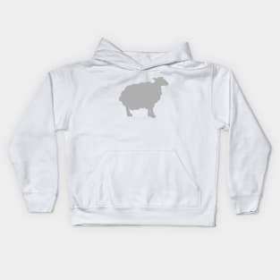 Sheep Silhouette Pattern in Grey on Mustard Yellow Kids Hoodie